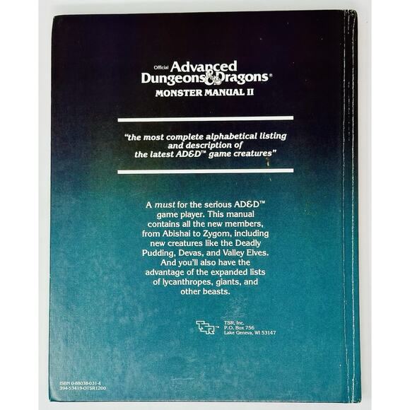 Advanced Dungeons & Dragons Monster Manual II 2 1983 Hardcover TSR #2016 AD&D - Picture 2 of 14